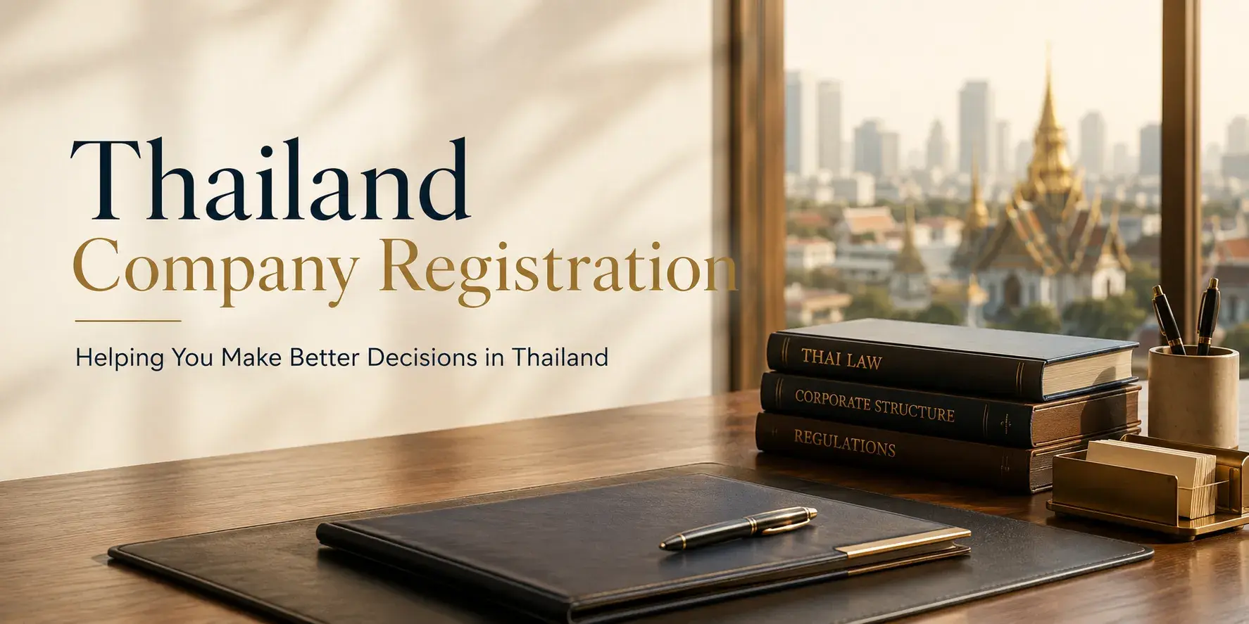 Premium office workspace representing Thailand company registration services for foreign investors.