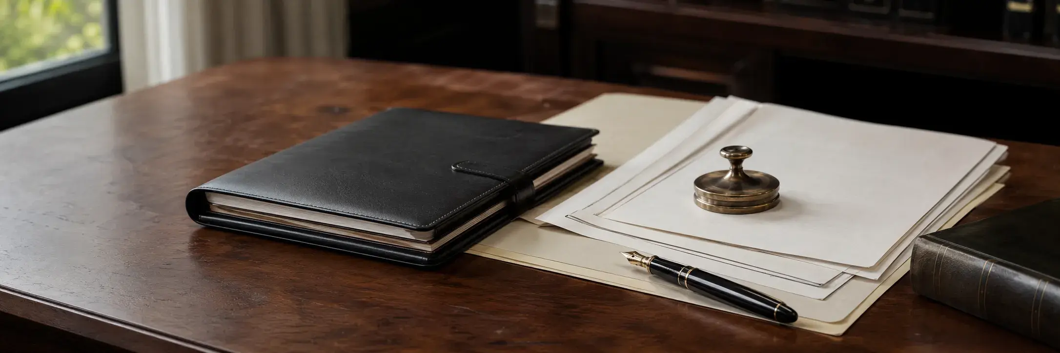 Company registration documents arranged for legal review and filing.